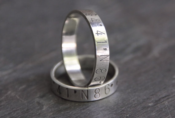 latitude longitude wedding ring custom handmade wedding bands for brides and grooms