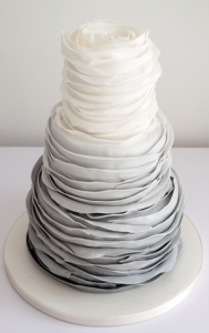 layered wedding cake with ombre design