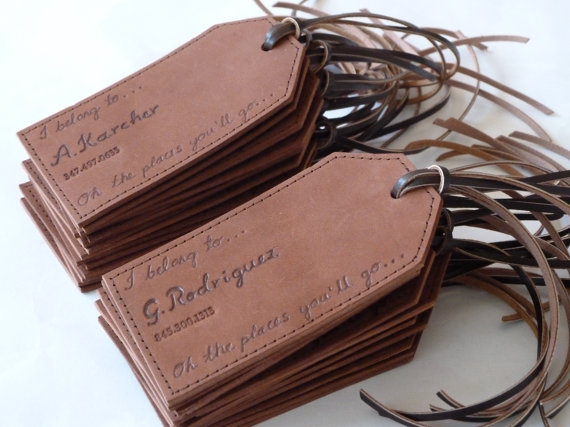 wedding gift ideas from a to z - leather luggage tags by susan holland