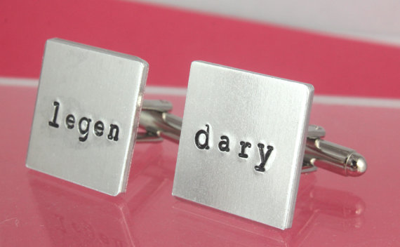 legen dary cufflinks by stampin off the path | Custom Cufflinks Groomsmen Gifts | via EmmalineBride.com