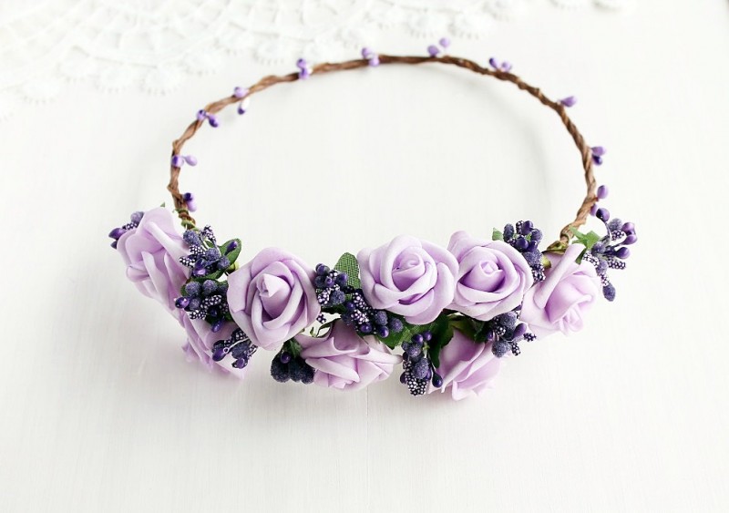Lilac Rose | Flower Girl Hair Crowns | https://emmalinebride.com/flower-girl/hair-crowns/