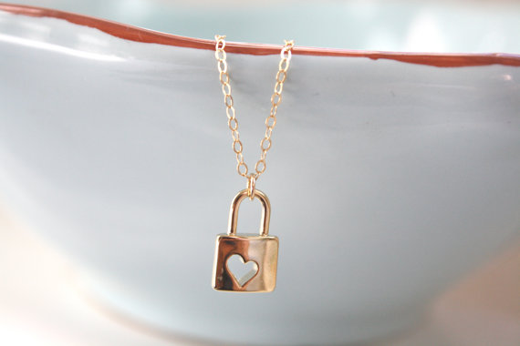 lock necklace by ava hope designs | via emmalinebride.com