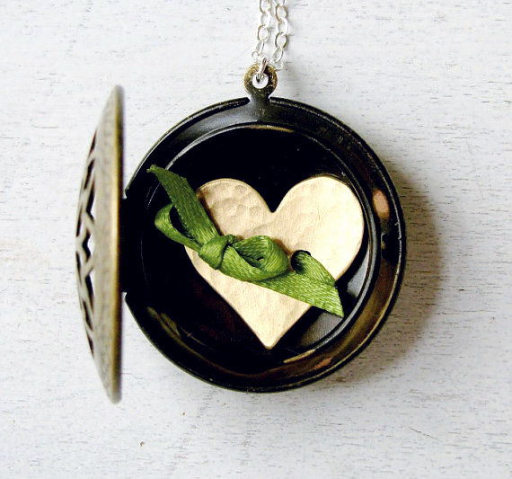 Wedding Jewelry for Mom - locket with stamped initial (by the dedication company)