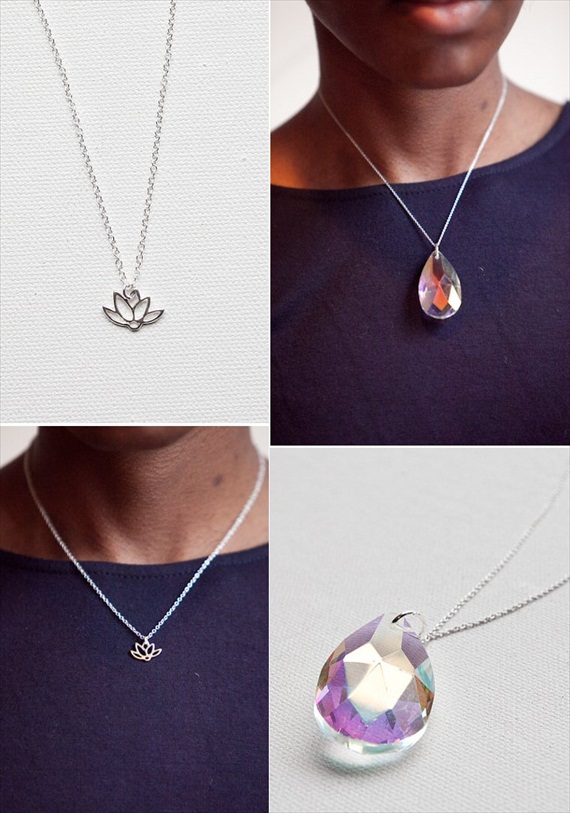 lotus flower layering necklace via How to Layer Necklaces