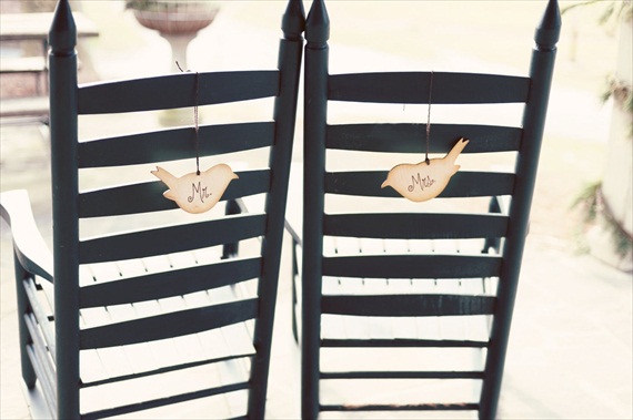 Bird Themed Wedding - Love Bird Chair Signs by PNZ Designs (photo: Melania Marta)