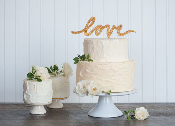 love | cake toppers in words