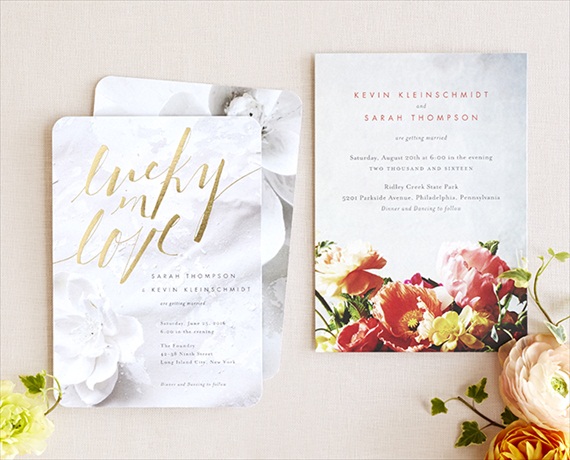 Lucky in Love Foil Invitation - Wedding Stationery Trends 2014 via EmmalineBride.com
