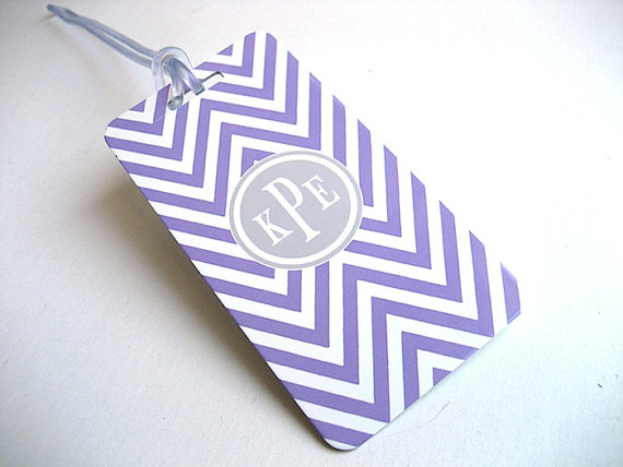 Best Bridesmaid Gifts from A-Z (via EmmalineBride.com) - tag for luggage in chevron by village vinyl