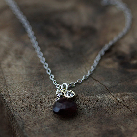maid of honor gift - deep red necklace