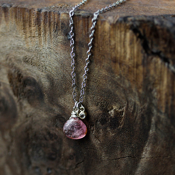 maid of honor gift - pink chalcedony necklace