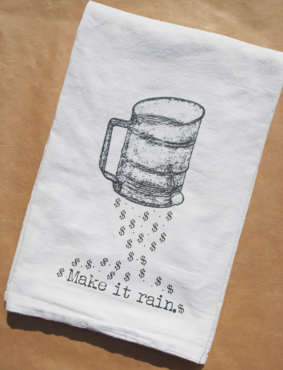 make it rain - tea towels for wedding showers