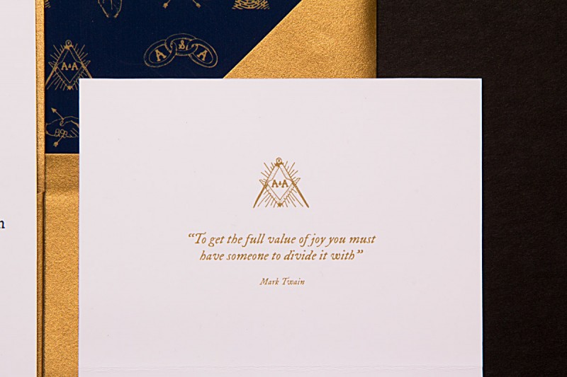 mark twain quote | hand drawn secret society wedding invitation | by Sparkvites