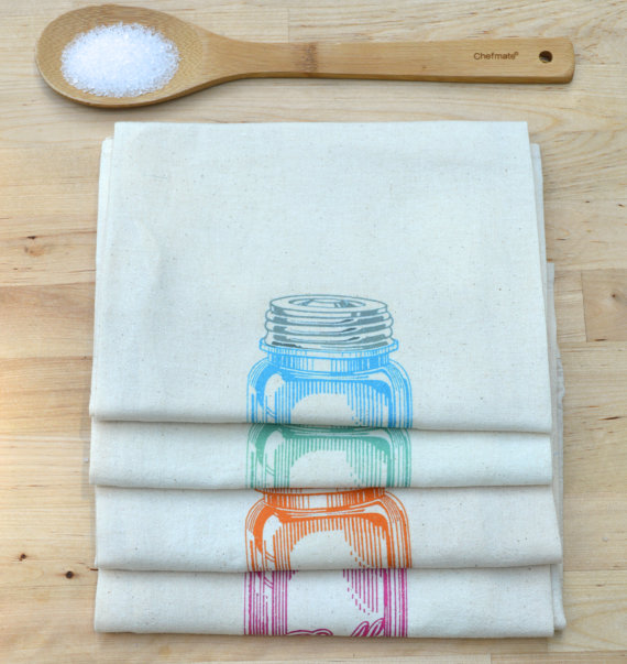mason jar tea towel - tea towels for wedding showers
