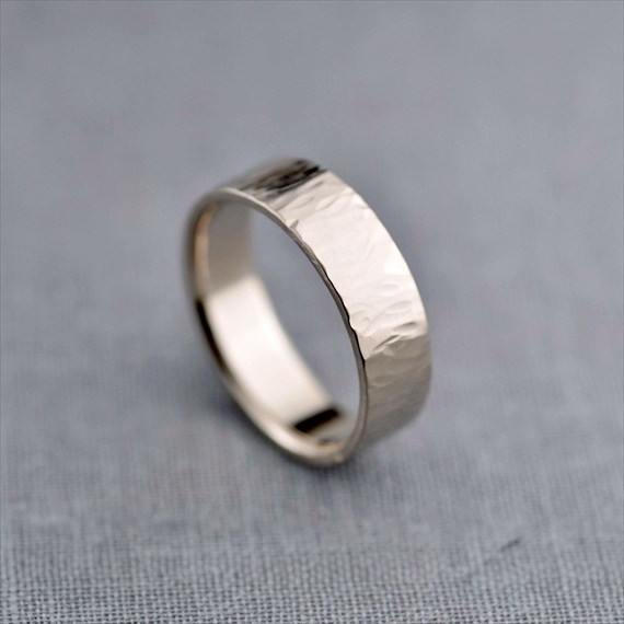 Recycled Wedding Rings: mens textured palladium white gold band