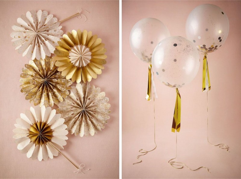 We love these confetti filled balloons! | via BHLDN Decor Ideas | https://emmalinebride.com/vintage/bhldn-decor-ideas-weddings/