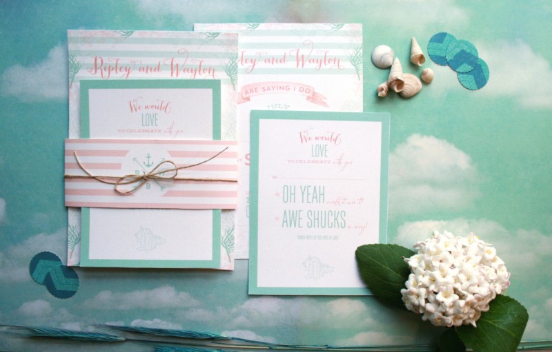 mint and coral wedding invitations | Coral and Mint Wedding https://emmalinebride.com/color/coral-and-mint-wedding/