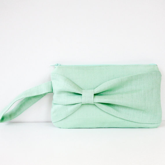 mint wedding inspiration - bow clutch purse by brighter day