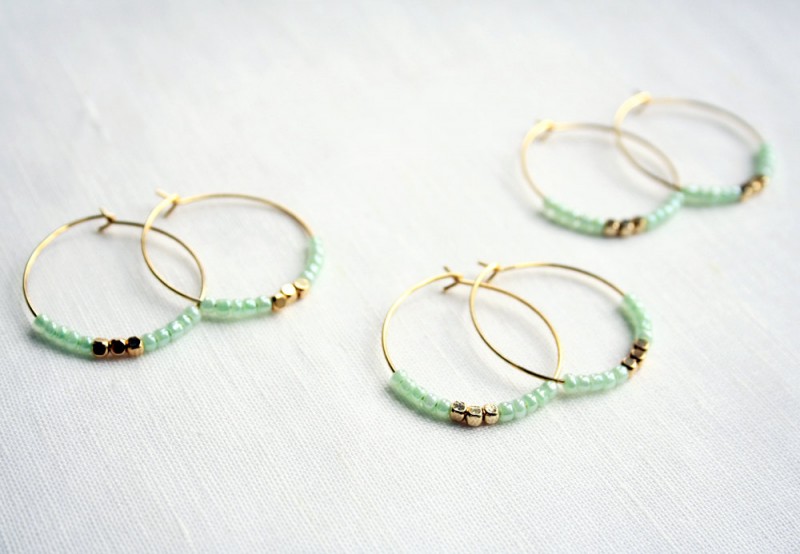 mint hoop earrings stocking stuffer via 5 under 25 jewelry gifts from laura stark