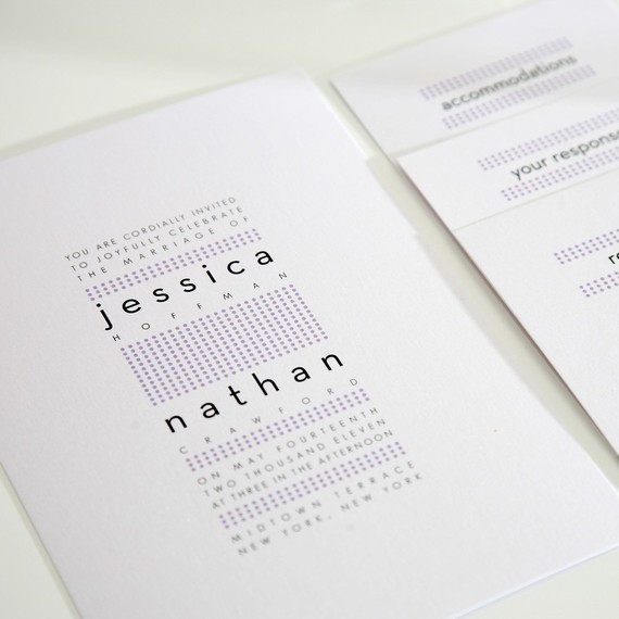 dots modern wedding invitations