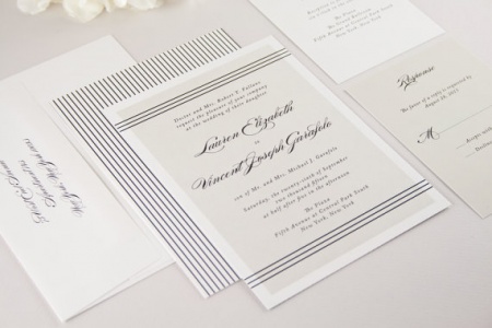 modern lines wedding invitations