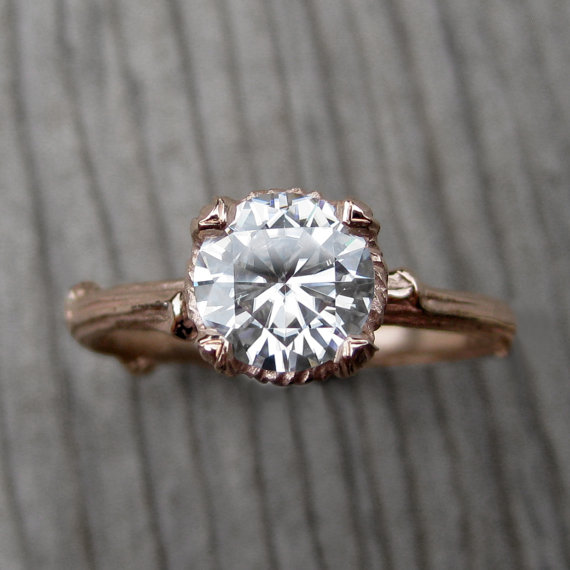 moissanite twig style ring