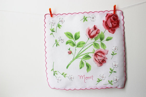 embroidered wedding ideas - mom handkerchief with embroidery