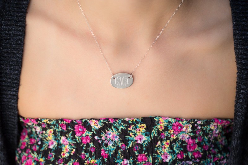 monogram necklace via Monogram Gift Ideas Bridesmaids from EmmalineBride.com