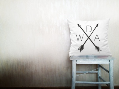 monogrammed arrow wedding pillow