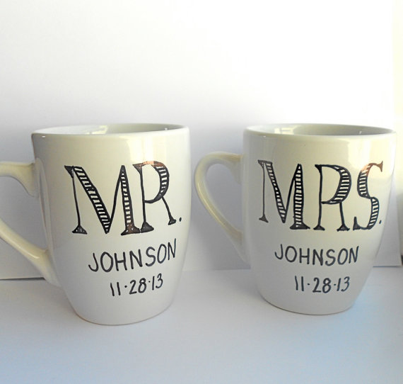 Engagement Gift Ideas (by Indigo Twin Weddings) - custom coffee mugs #wedding #engagement