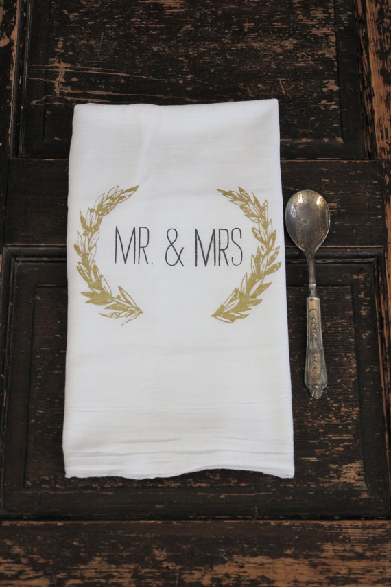 mr mrs - tea towels for wedding showers