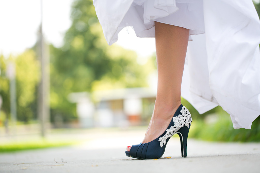 navy blue wedding heels