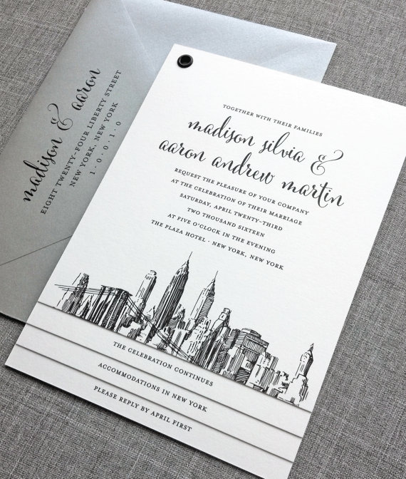 new york wedding invitation - wedding invitation credit + robe giveaway