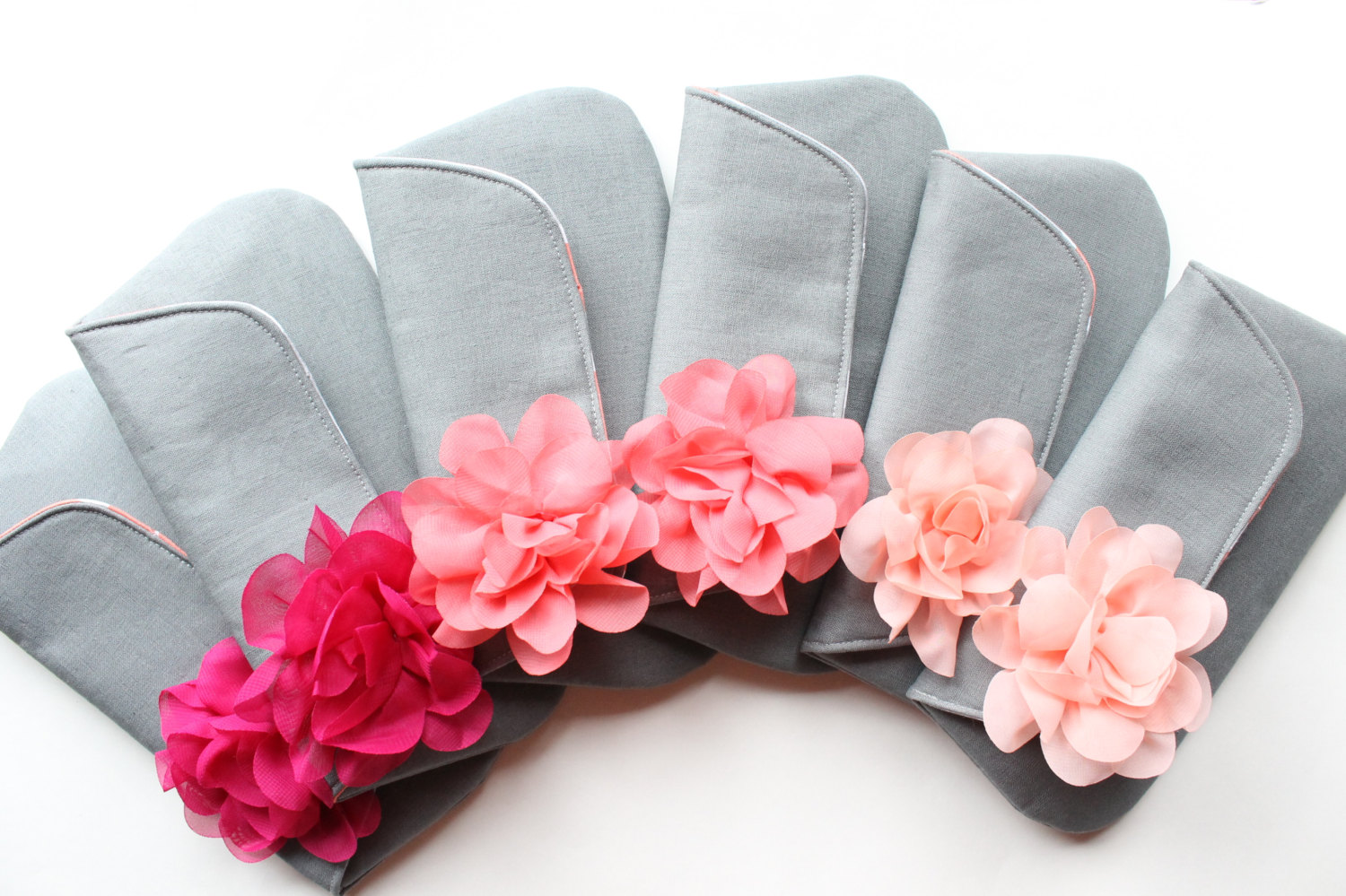 ombre pink and gray clutch purses | 7 Spring Wedding Clutches Your Girls Will Love via emmalinebride.com