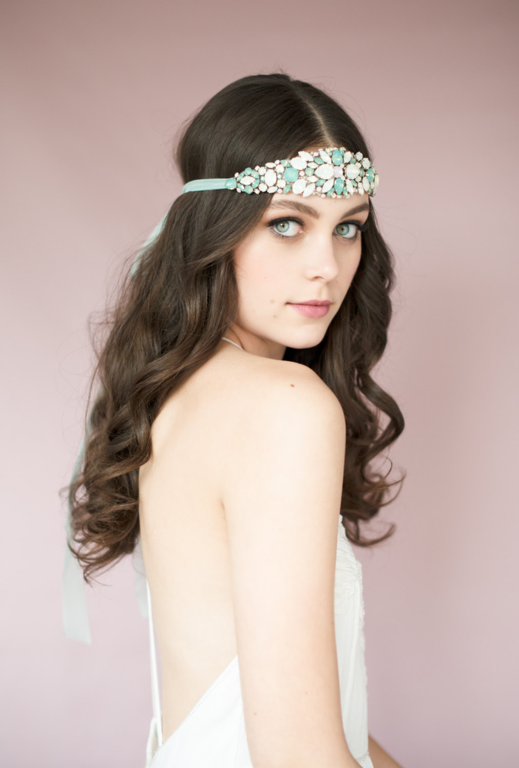 opal crystal headband | Bridal Headband With Veil via http://emmalinebride.com/bride/bridal-headband-with-veil/