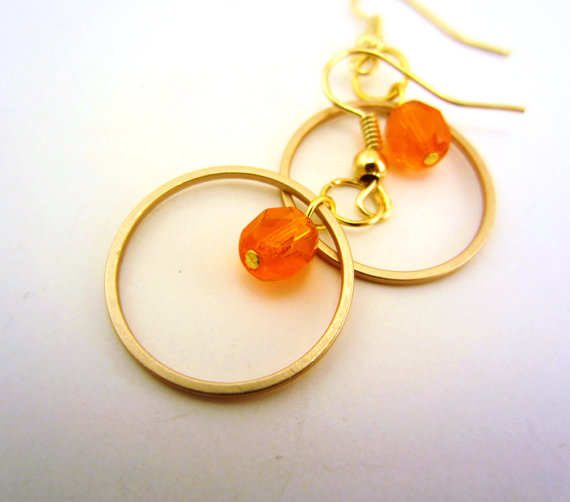 orange gold hoop earrings