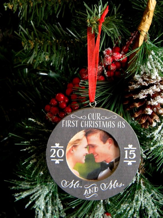 ornament by justforkeeps via 50+ First Christmas Ornaments Engaged / Married