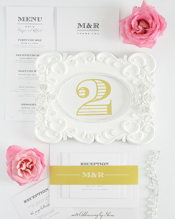 ornate gold table numbers