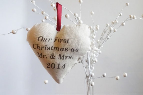 our first christmas as mr and mrs ornament by lovebughandmade