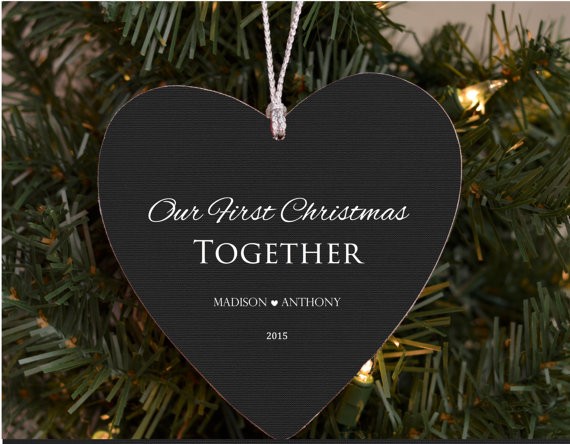 our first christmas together heart ornament by brandonscottad
