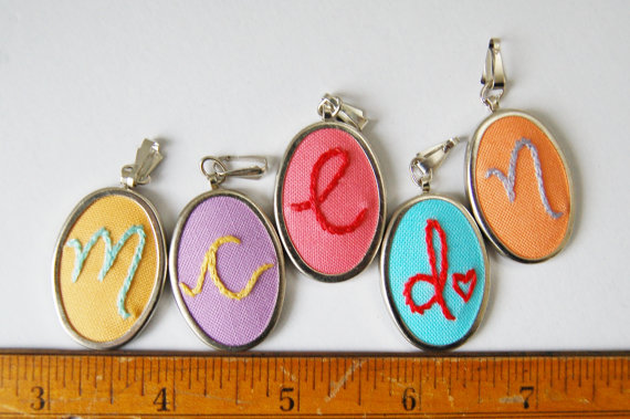 Oval Initial Necklaces by The Merriweather Council via EmmalineBride.com