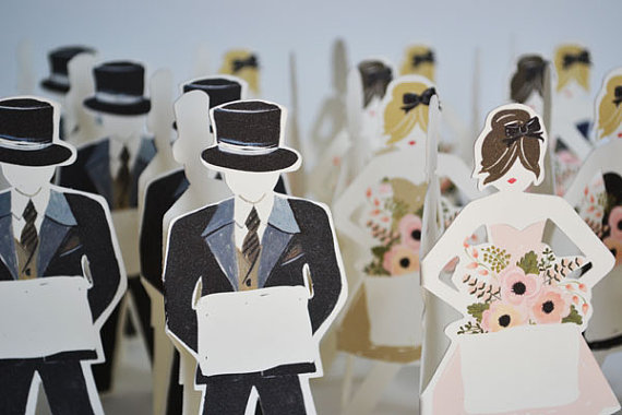 paper doll place cards