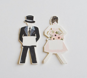 wedding party paper doll placecards