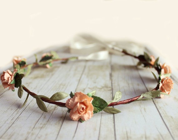 peach peonies - spring wedding crowns | via http://emmalinebride.com/bride/spring-wedding-crowns/