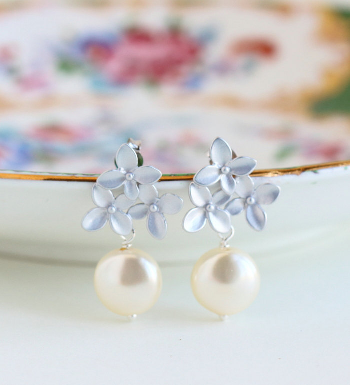 pearl and silver bouquet earrings giveaway