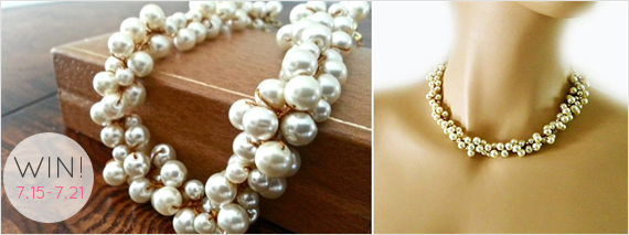 Chunky Pearl Necklace - Giveaway! (by Sukran Kirstis via EmmalineBride.com)