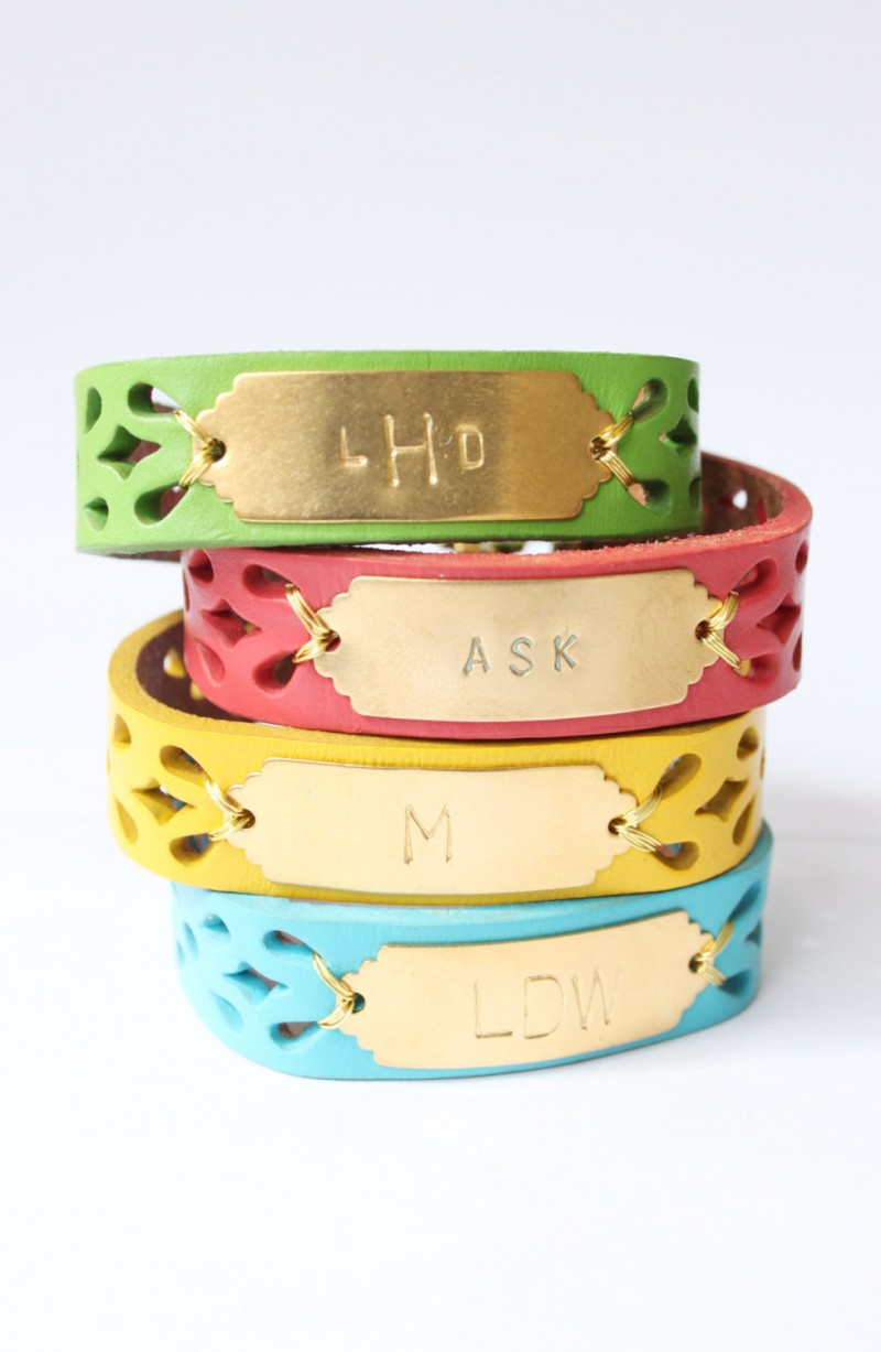 personalized initial bracelets | https://emmalinebride.com/gifts/bridesmaid-bangle-bracelets/ 