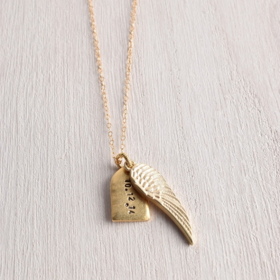 personalized wing necklace