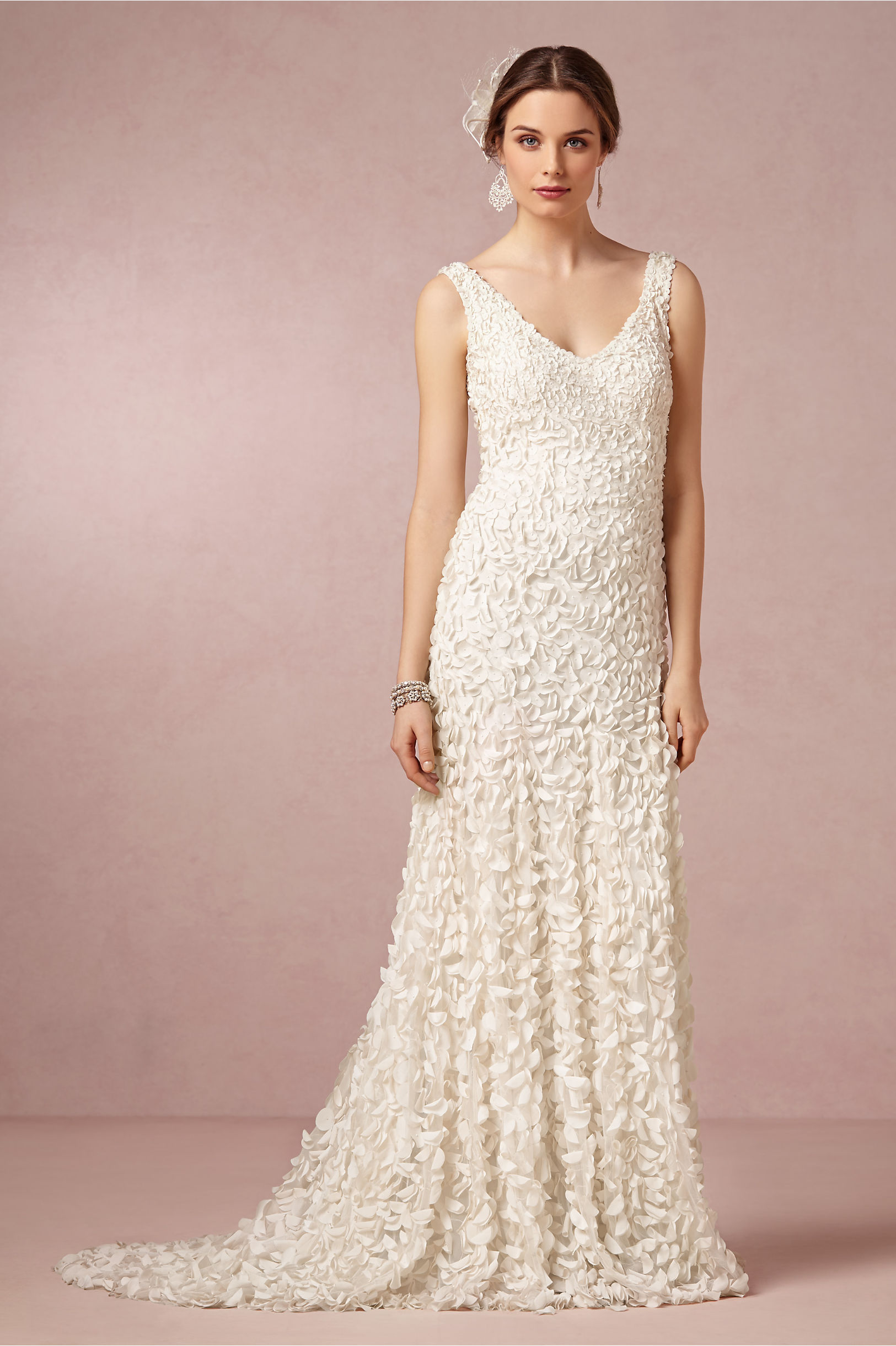 ivory petal wedding dress