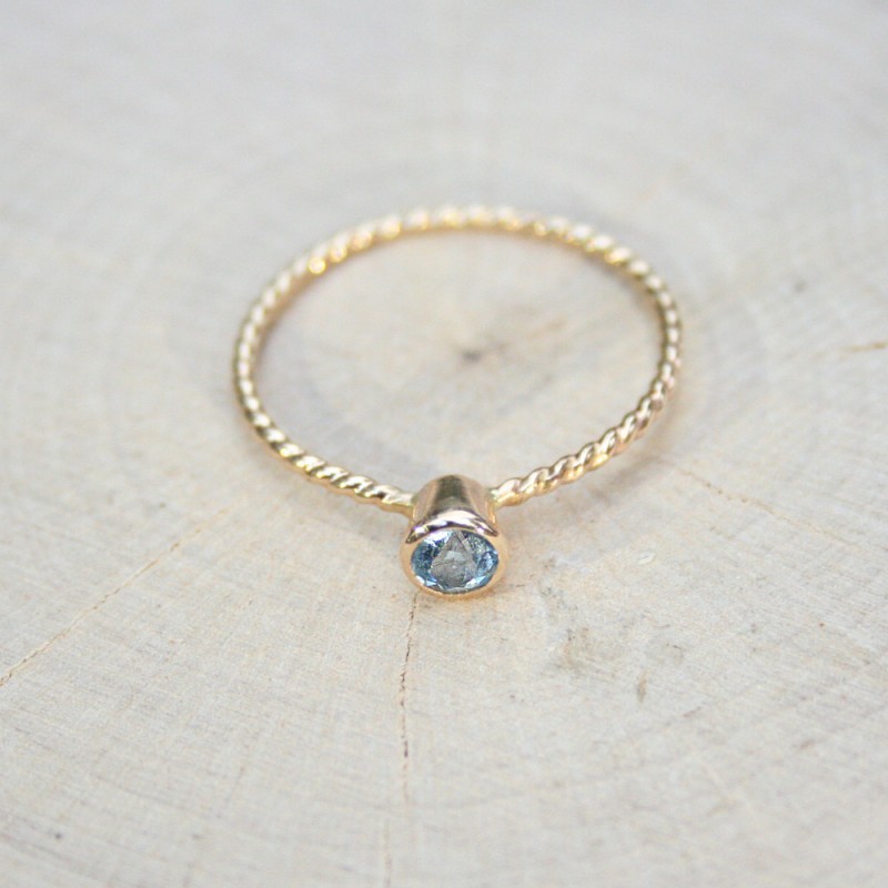 petite blue gemstone ring