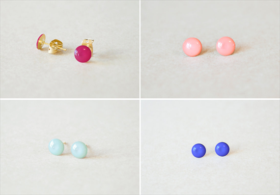 Petite Stud Earrings by The Blooming Thread (via The Marketplace at EmmalineBride.com)